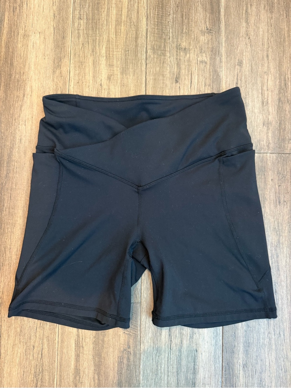 Fabletics Black High-Waist V-Waist Bike Shorts